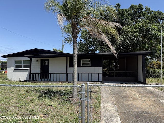 4111 Edward St, Melbourne, FL 32901 - view of front of property featuring a fenced front yard and a gate