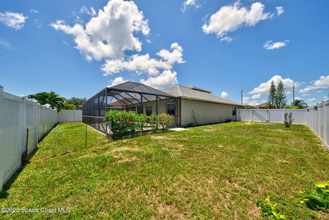 4082 Brantley Cir, Rockledge, FL 32955 - fenced backyard with glass enclosure