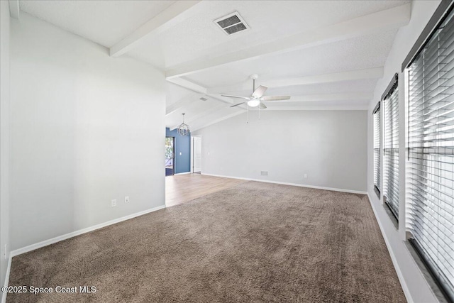 380 Cherry Ct, Satellite Beach, FL 32937 - unfurnished living room featuring carpet and a ceiling fan