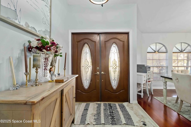 1276 Cypress Trace Dr, Melbourne, FL 32940 - foyer entrance featuring french doors and wood finished floors
