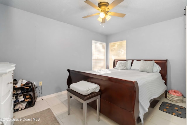 1276 Cypress Trace Dr, Melbourne, FL 32940 - bedroom featuring a ceiling fan and light tile patterned flooring