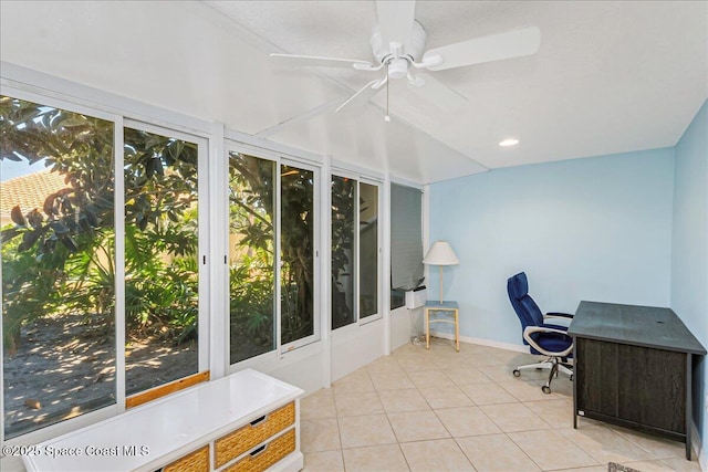 101 La Costa St Unit 2B, Melbourne Beach, FL 32951 - office space with light tile patterned floors and a ceiling fan