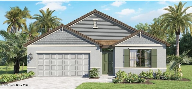 1821 Saxton Rd, Cocoa, FL 32926 - view of front facade with a garage, driveway, and stucco siding