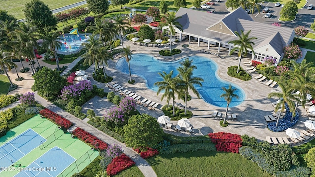 3437 Aberdeen Dr SE, Palm Bay, FL 32909 - drone / aerial view of a pool area