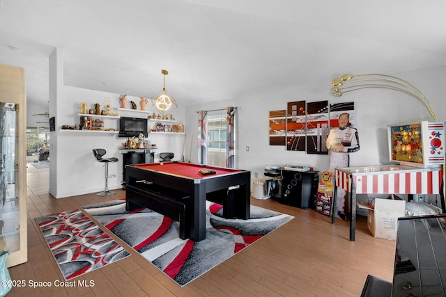 740 Indian Oaks Dr, Melbourne, FL 32901 - playroom with plenty of natural light, wood finished floors, and billiards
