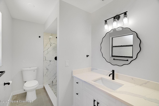 281 Caravan Ter, Sebastian, FL 32958 - full bath featuring vanity, a marble finish shower, and tile patterned floors