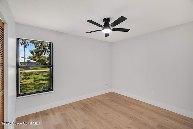 281 Caravan Ter, Sebastian, FL 32958 - unfurnished room featuring a ceiling fan and wood finished floors