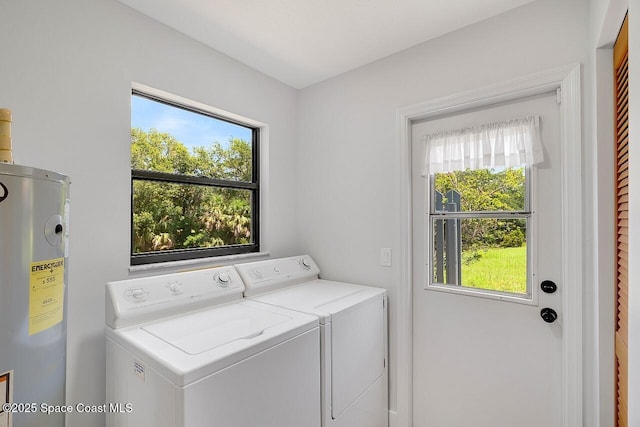 281 Caravan Ter, Sebastian, FL 32958 - laundry area featuring water heater and washer and dryer