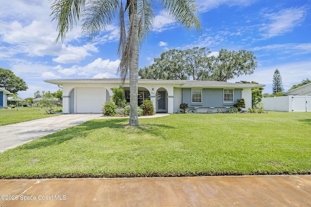 1242 Creel Rd NE, Palm Bay, FL 32905 - ranch-style home featuring driveway, a garage, and stucco siding