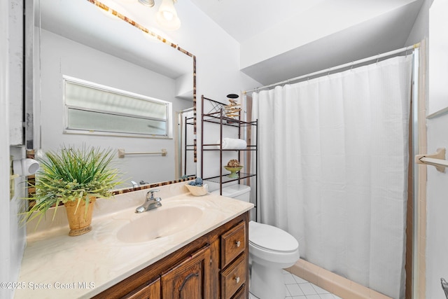 1242 Creel Rd NE, Palm Bay, FL 32905 - bathroom featuring vanity, tile patterned flooring, and a shower with curtain