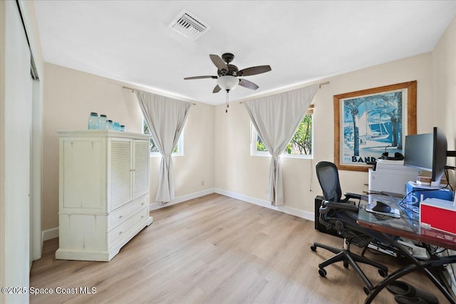 212 Ormond Dr, Indialantic, FL 32903 - office space featuring wood finished floors and ceiling fan