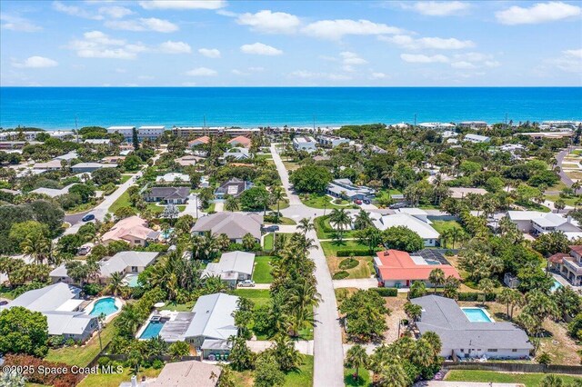 212 Ormond Dr, Indialantic, FL 32903 - aerial view of residential area with a nearby body of water and a pool area