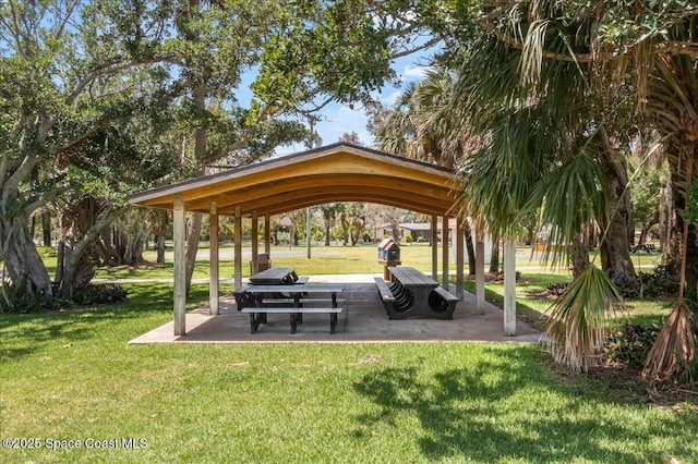 212 Ormond Dr, Indialantic, FL 32903 - view of community featuring a gazebo, a lawn, and a patio