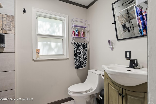 1949 36th Ave, Vero Beach, FL 32960 - bathroom with vanity and crown molding