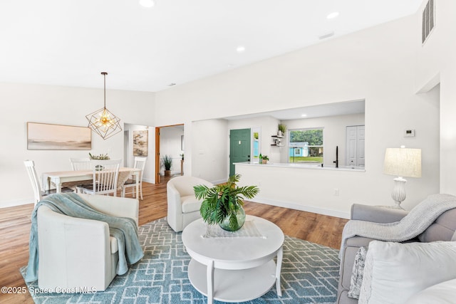 865 Southern Pine Trl, Rockledge, FL 32955 - living area featuring wood finished floors and recessed lighting