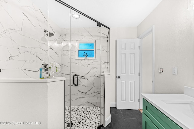 865 Southern Pine Trl, Rockledge, FL 32955 - bathroom with vanity and a marble finish shower