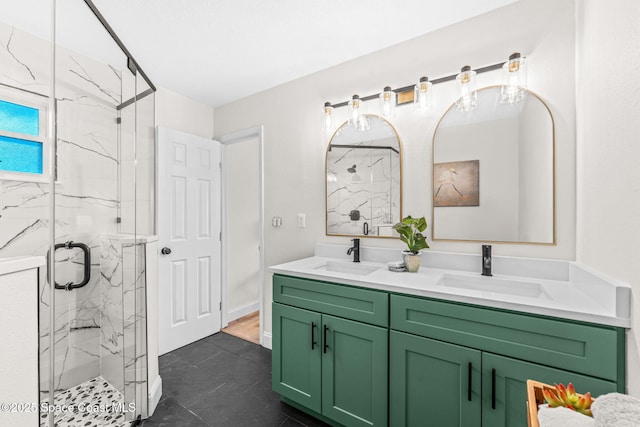 865 Southern Pine Trl, Rockledge, FL 32955 - full bath featuring a marble finish shower and double vanity