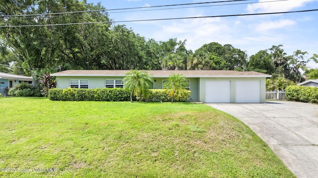 2009 Vaughn St, Titusville, FL 32796 - single story home with stucco siding, an attached garage, and driveway