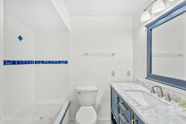 712 Sea Palm Ln, Satellite Beach, FL 32937 - full bathroom featuring vanity and a combined bath / shower with jetted tub