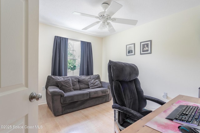2123 Royal Oaks Dr, Rockledge, FL 32955 - office featuring light wood-style floors and a ceiling fan