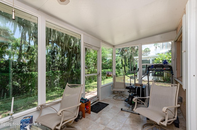 112 Plover Ln Unit 6-33, Rockledge, FL 32955 - sunroom / solarium with lofted ceiling and healthy amount of natural light