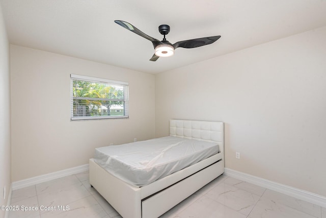 1245 Arlington Cir, Merritt Island, FL 32952 - bedroom featuring light marble finish flooring and a ceiling fan