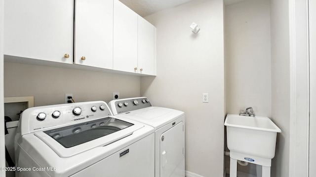 7927 Citrus Creek Dr, Melbourne, FL 32940 - laundry room with washing machine and clothes dryer and cabinet space