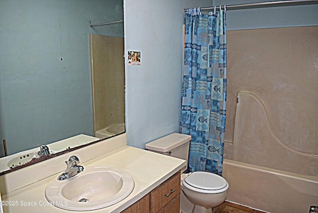2508 Palmetto Dr, Cocoa, FL 32926 - full bathroom with shower / bath combo with shower curtain and vanity