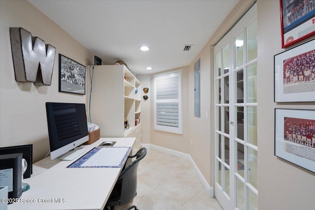2375 S Atlantic Ave Unit 302, Cocoa Beach, FL 32931 - home office featuring recessed lighting and light tile patterned floors