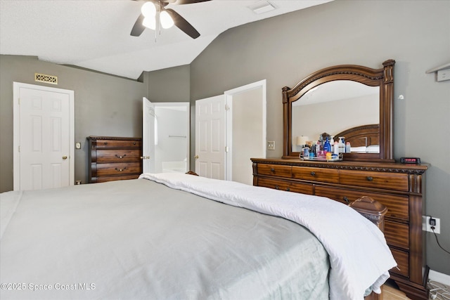 149 Hawthorne Ln NE, Palm Bay, FL 32907 - bedroom with lofted ceiling and a ceiling fan