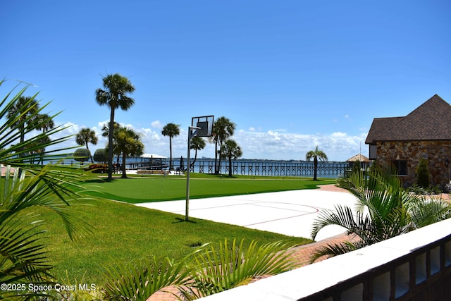 305 Sand Pine Rd, Indialantic, FL 32903 - view of basketball court with a water view