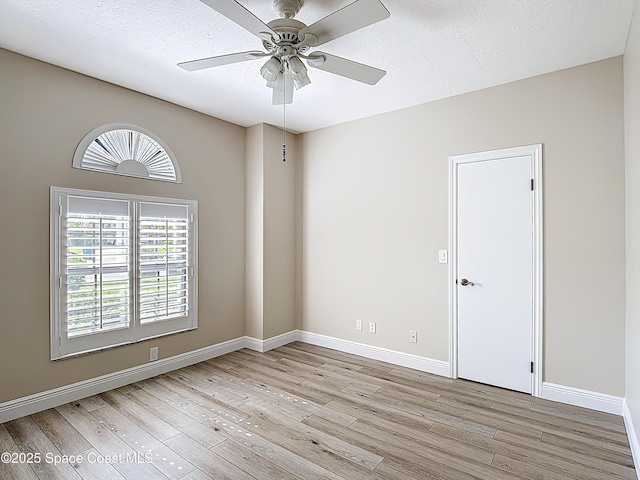 3090 Rio Pino S, Indialantic, FL 32903 - empty room featuring light wood-style flooring, a ceiling fan, and a textured ceiling
