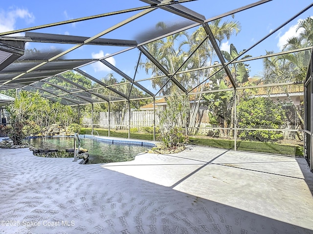 3090 Rio Pino S, Indialantic, FL 32903 - view of pool featuring a fenced backyard, a lanai, and a patio