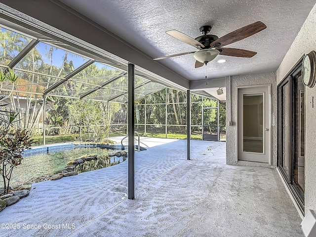 3090 Rio Pino S, Indialantic, FL 32903 - unfurnished sunroom featuring ceiling fan