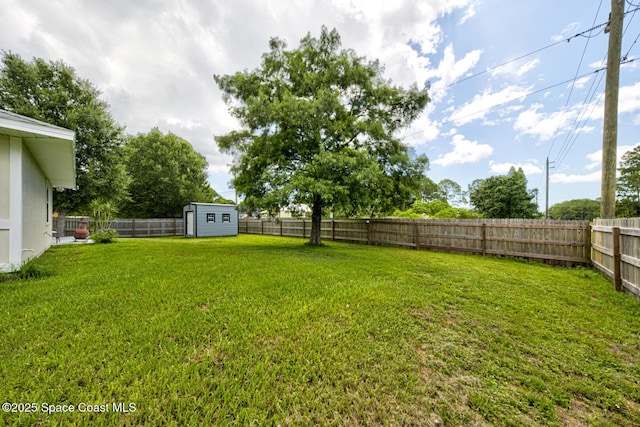 2169 Wagonwheel Ave SE, Palm Bay, FL 32909 - fenced backyard featuring a storage shed