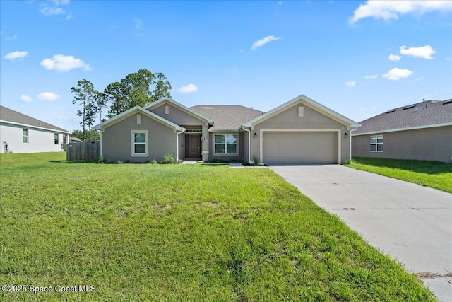 215 Olin Rd SW, Palm Bay, FL 32908 - ranch-style home with an attached garage, concrete driveway, and stucco siding