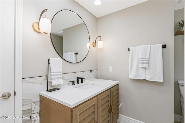 970 Pelican Ln, Rockledge, FL 32955 - bathroom with vanity and marble finish flooring