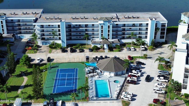 3609 S Banana River Blvd Unit C511, Cocoa Beach, FL 32931 - bird's eye view of a pool area and apartment complex / building
