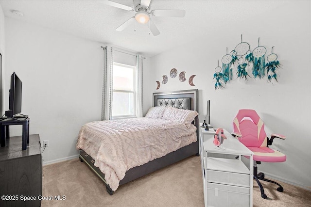 922 Raleigh Rd SE, Palm Bay, FL 32909 - bedroom with light carpet and a ceiling fan