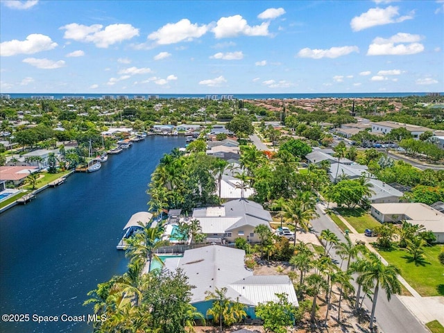 443 Aruba Ct, Satellite Beach, FL 32937 - aerial view of residential area featuring a nearby body of water
