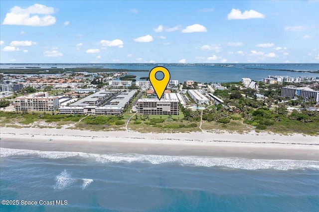 3170 N Atlantic Ave Unit 412, Cocoa Beach, FL 32931 - aerial view of waterfront with a beach