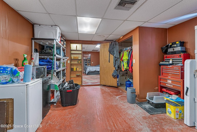 1714 Blanche Ave, Melbourne, FL 32934 - finished below grade area featuring a paneled ceiling and washer / clothes dryer