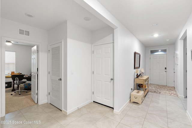3724 Sandhill Crane Cir, Mims, FL 32754 - hall featuring an office area and light tile patterned flooring