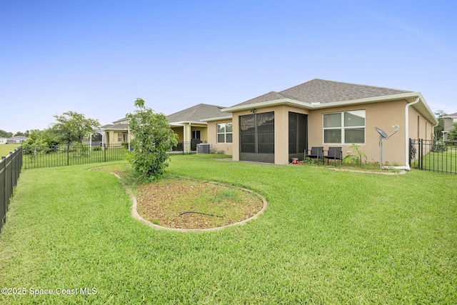 3724 Sandhill Crane Cir, Mims, FL 32754 - back of house featuring a fenced backyard and stucco siding