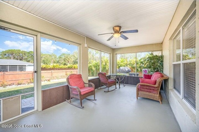 793 Ontario St NW, Palm Bay, FL 32907 - sunroom featuring ceiling fan