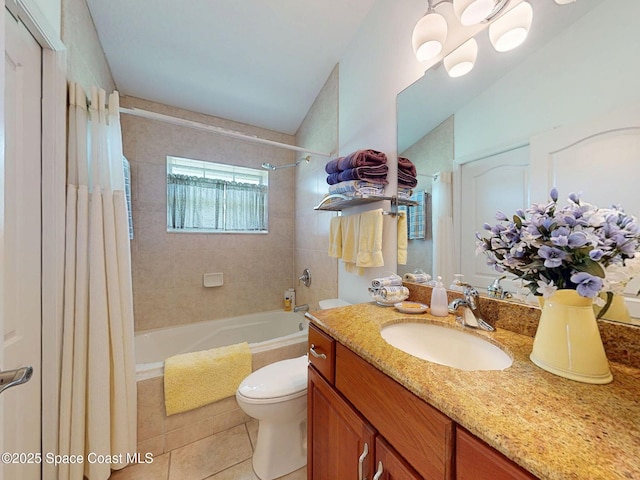 6025 Brabrook Ave, Grant, FL 32949 - full bathroom featuring tiled shower / bath combo, tile patterned floors, and vanity