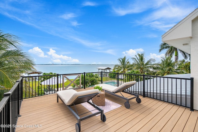2600 N Riverside Dr, Indialantic, FL 32903 - deck featuring a water view