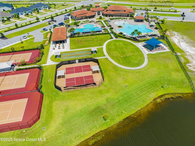7873 Desmond Ave, Melbourne, FL 32940 - bird's eye view of a pool and a large body of water