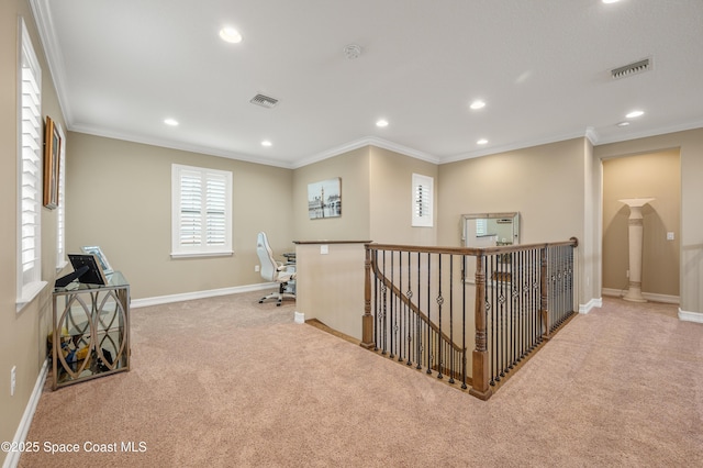 7873 Desmond Ave, Melbourne, FL 32940 - carpeted office space featuring recessed lighting and ornamental molding