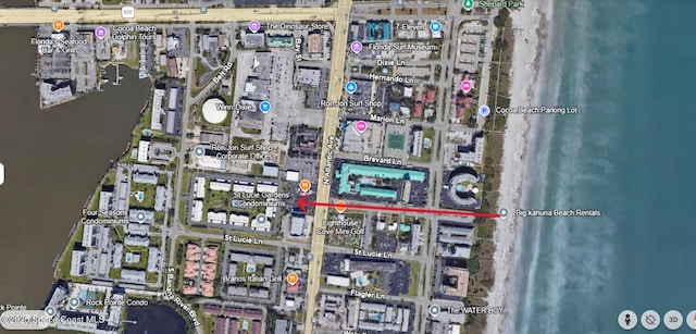 201 Saint Lucie Ln Unit 309, Cocoa Beach, FL 32931 - aerial map of property and surrounding area